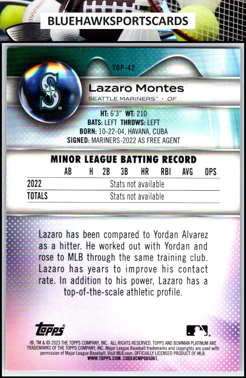 2023 Bowman Platinum #TOP-42 Lazaro Montes Top Prospects