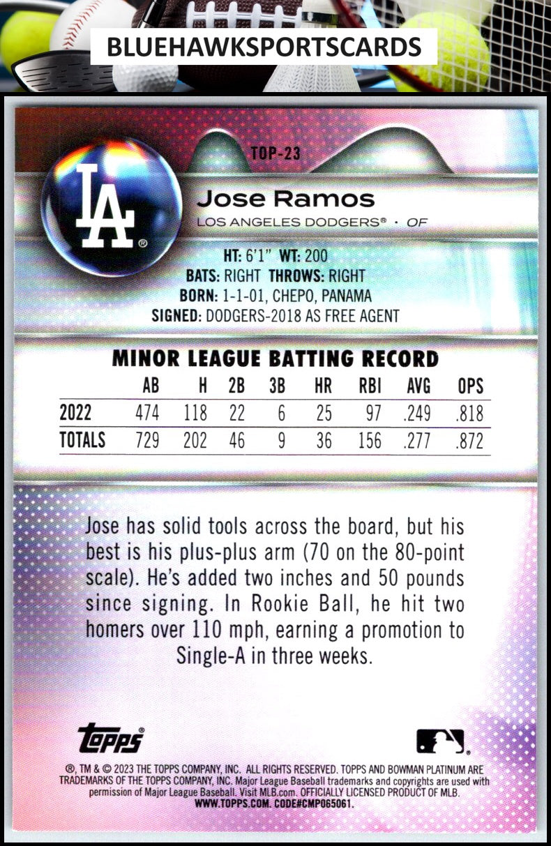 2023 Bowman Platinum #TOP-23 Jose Ramos Top Prospects