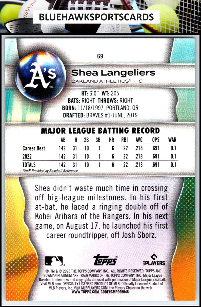 2023 Bowman Platinum #69 Shea Langeliers