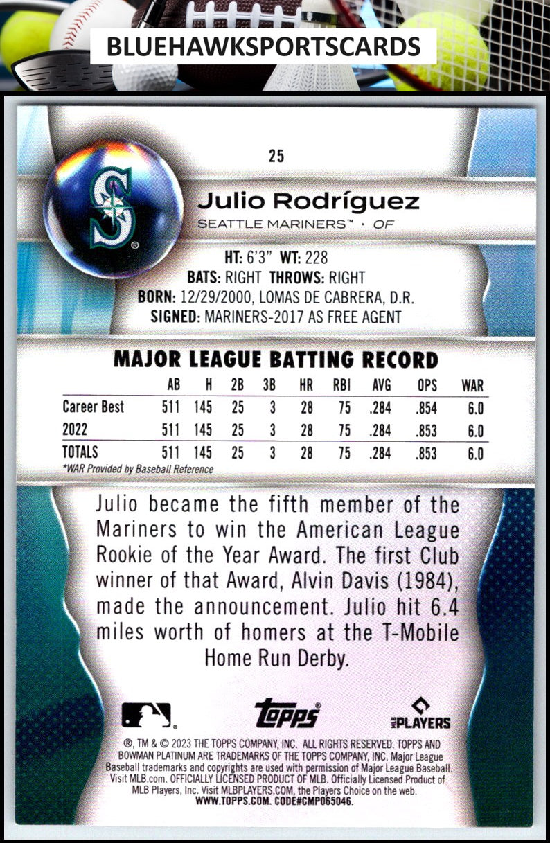2023 Bowman Platinum #25 Julio Rodríguez
