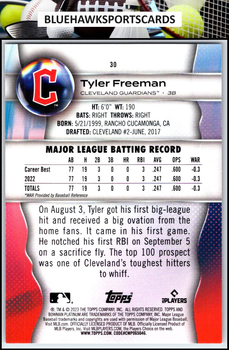2023 Bowman Platinum #30 Tyler Freeman