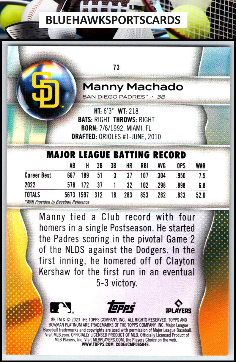 2023 Bowman Platinum #73 Manny Machado