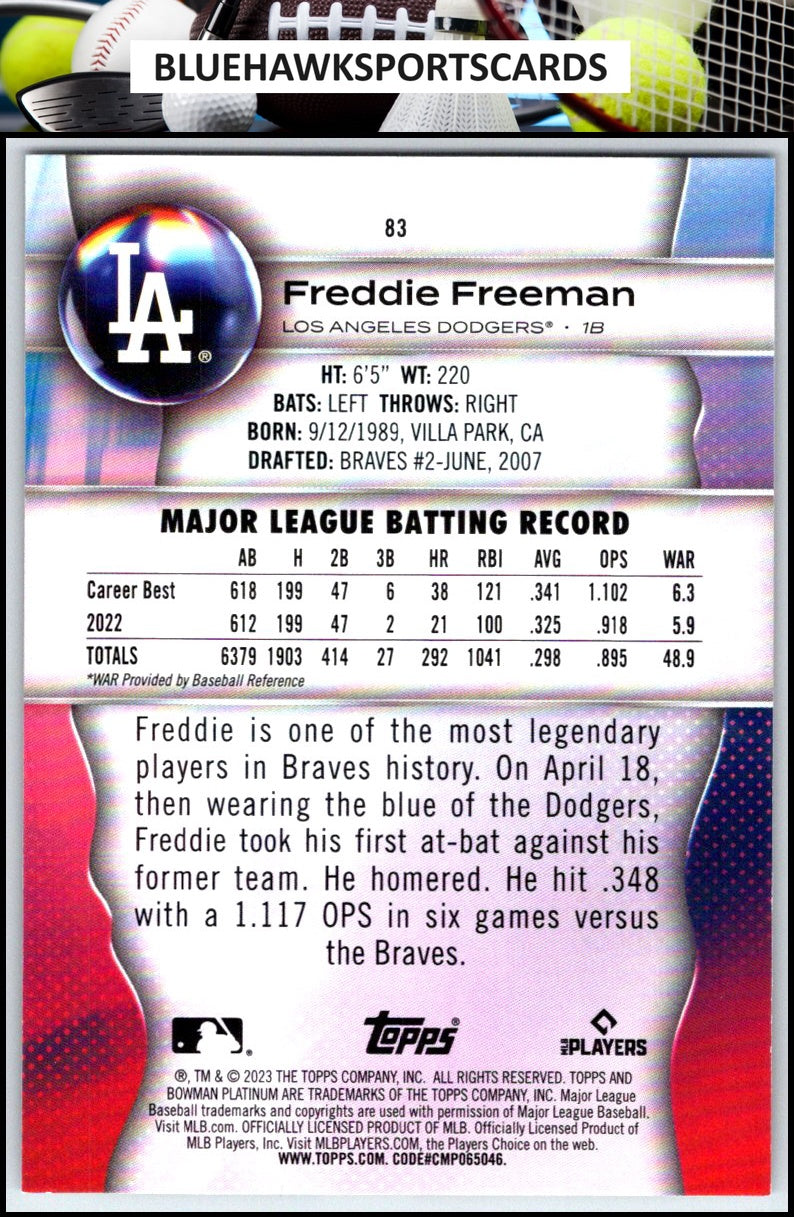 2023 Bowman Platinum #83 Freddie Freeman