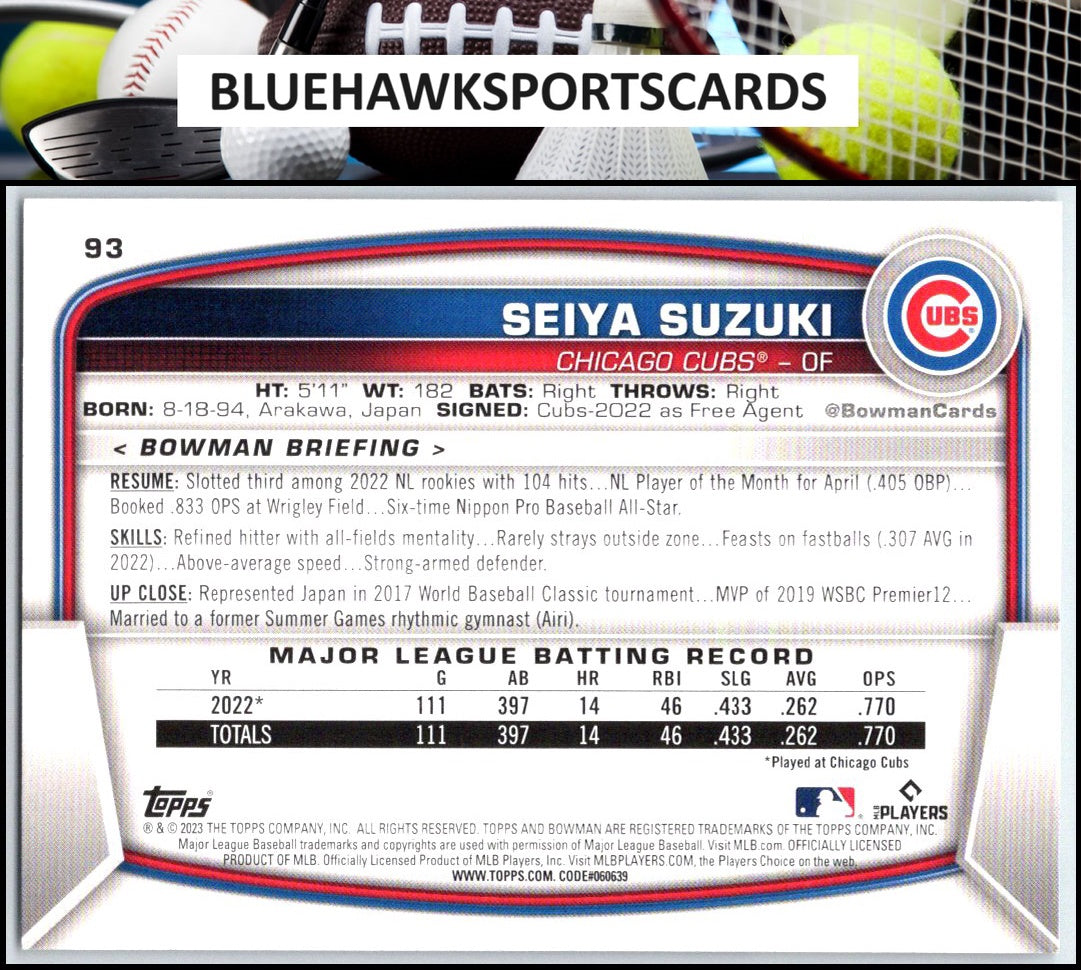 2023 Bowman #93 Seiya Suzuki