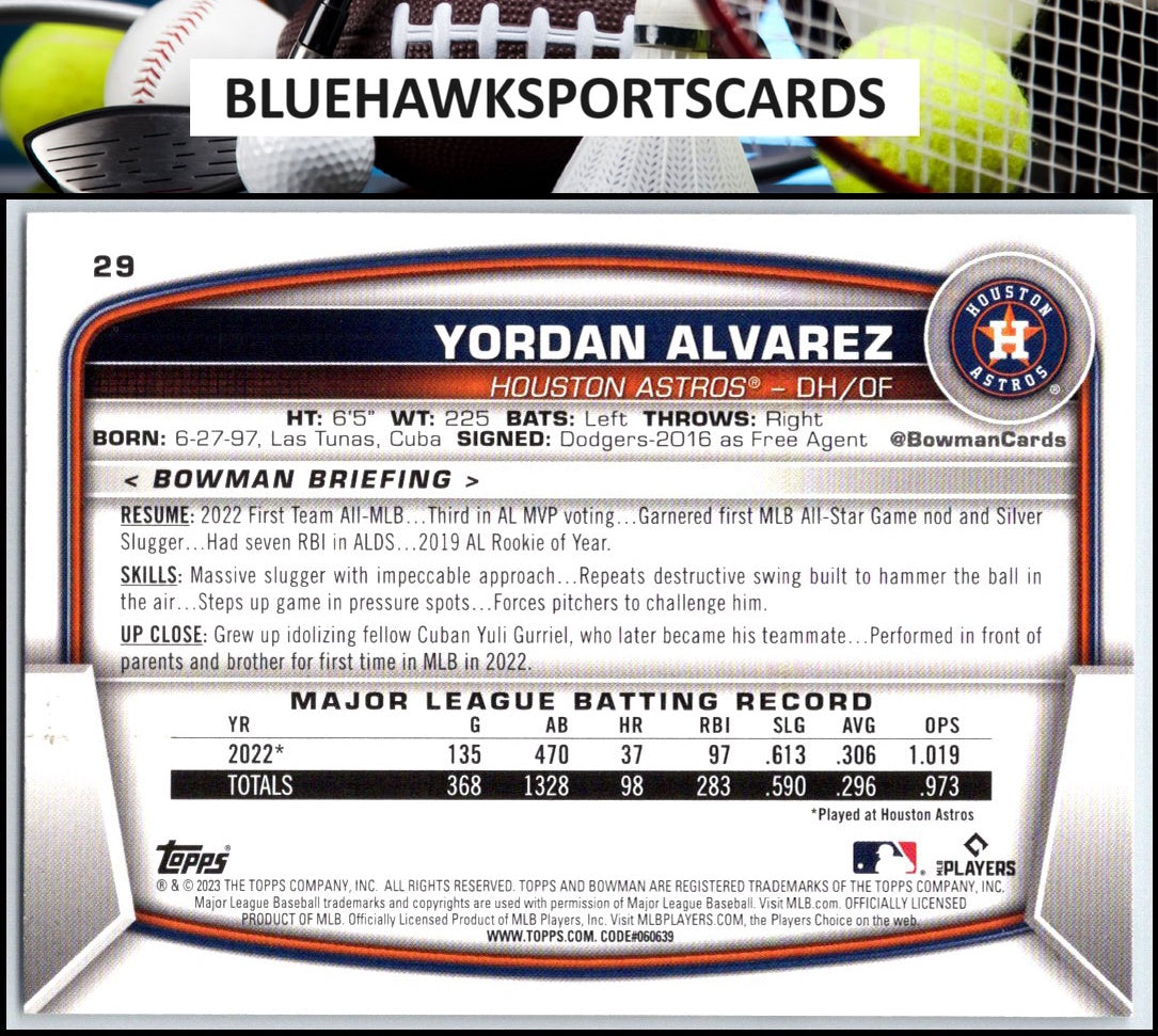 2023 Bowman #29 Yordan Alvarez