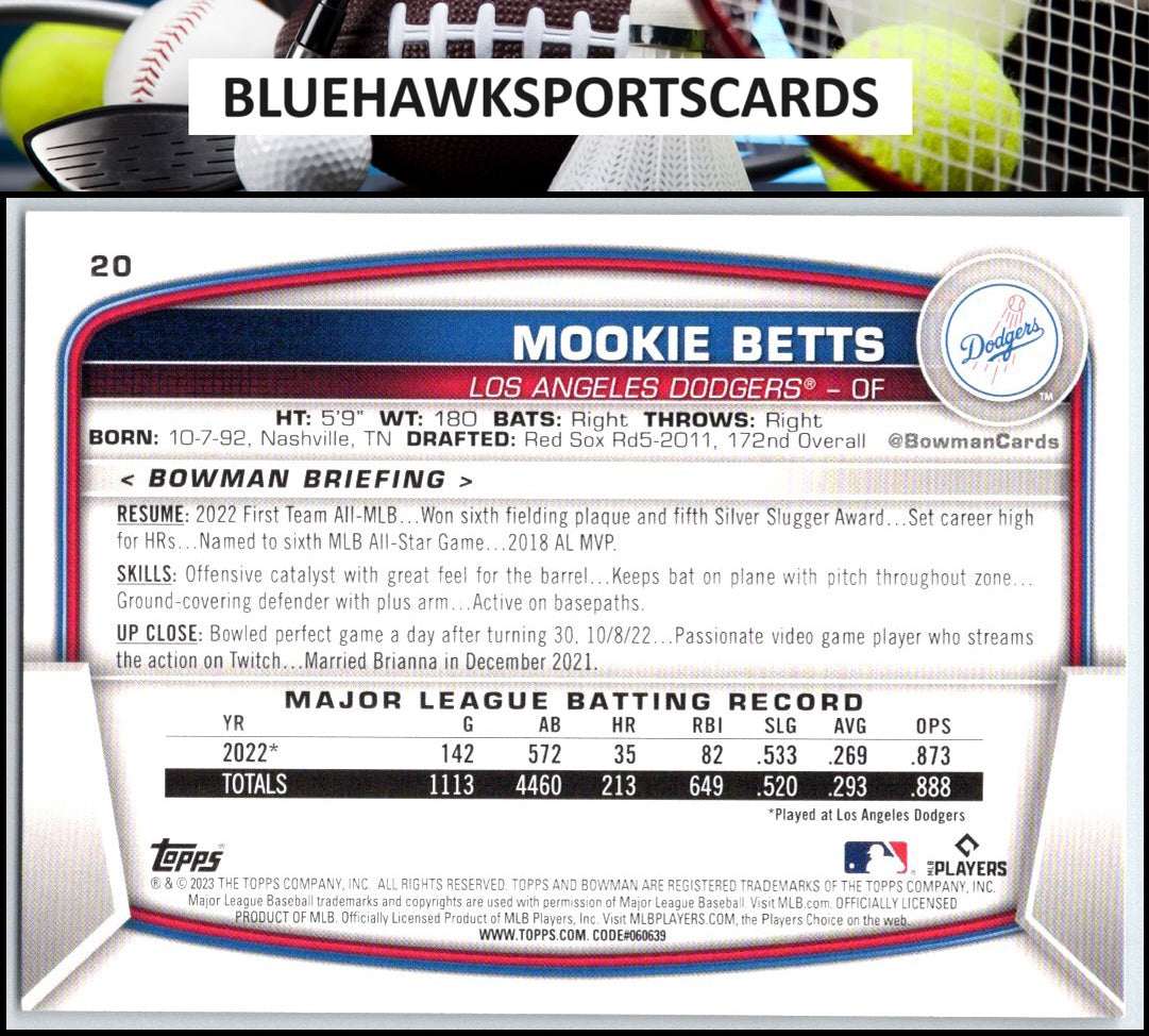 2023 Bowman #20 Mookie Betts