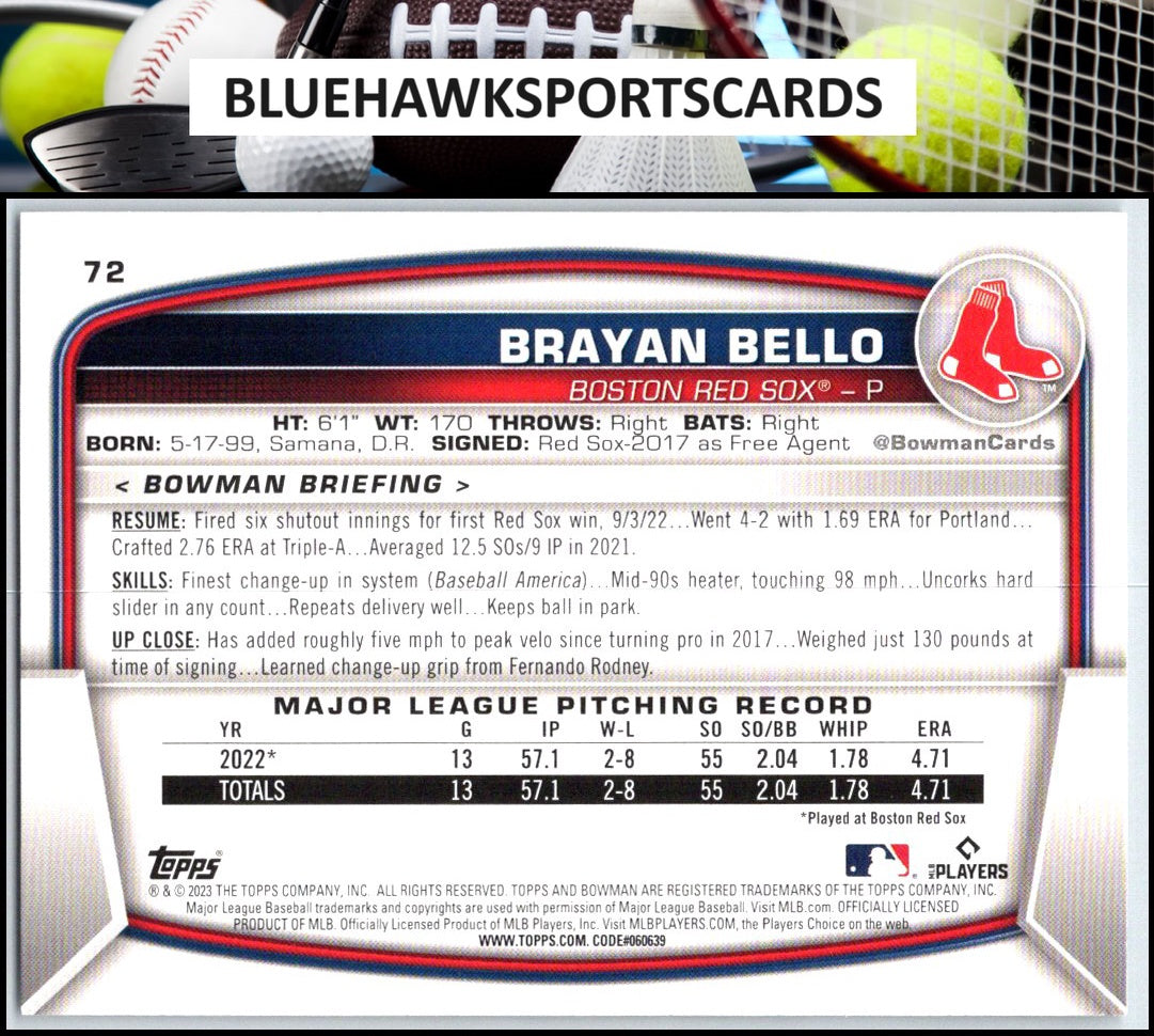 2023 Bowman #72 Brayan Bello