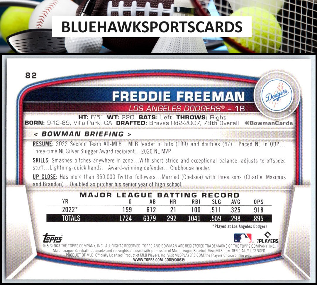 2023 Bowman #82 Freddie Freeman