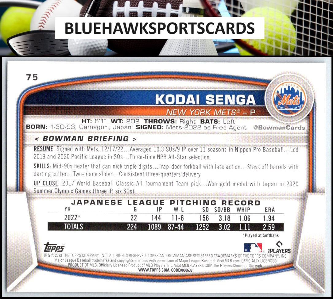 2023 Bowman #75 Kodai Senga