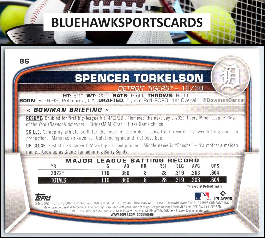 2023 Bowman #86 Spencer Torkelson