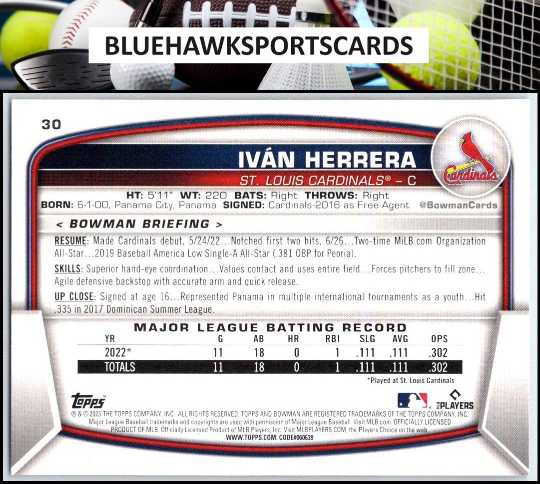 2023 Bowman #30 Ivan Herrera