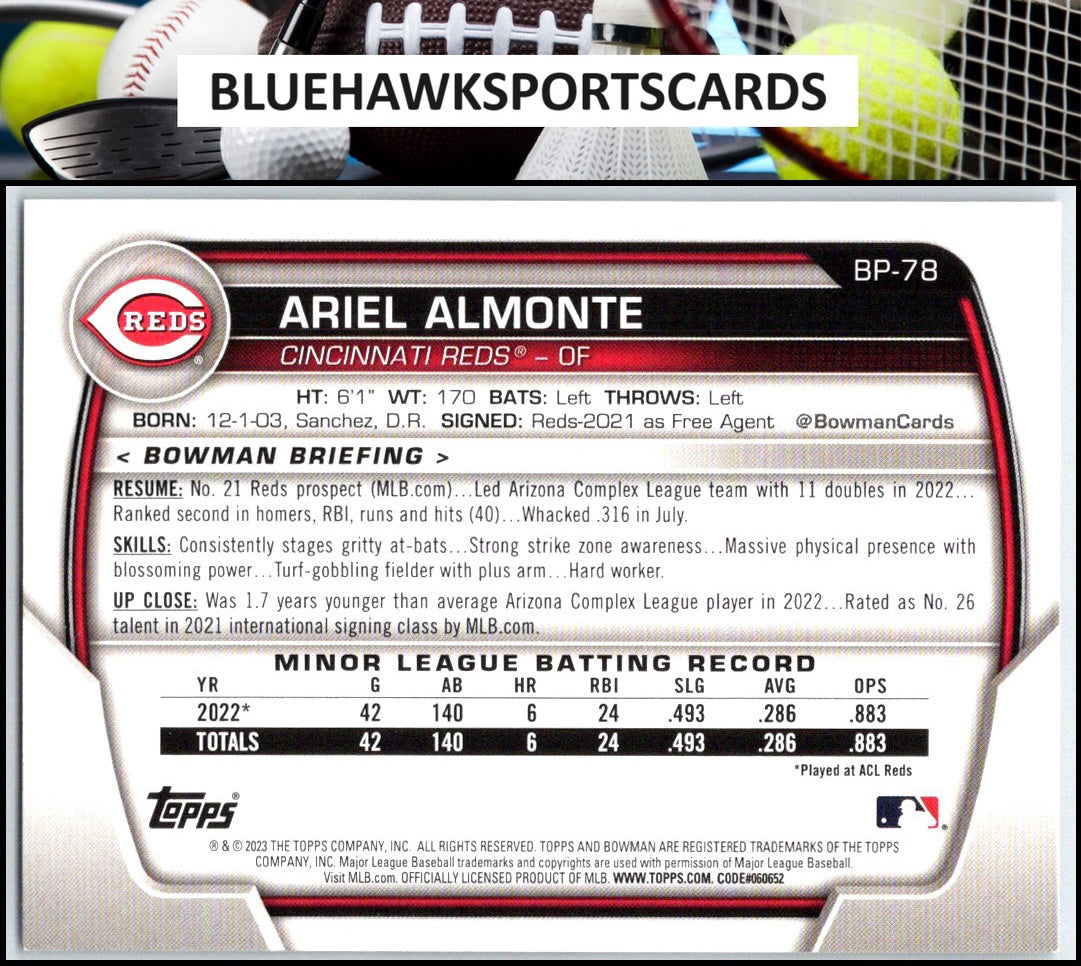 2023 Bowman #BP-78 Ariel Almonte Prospects