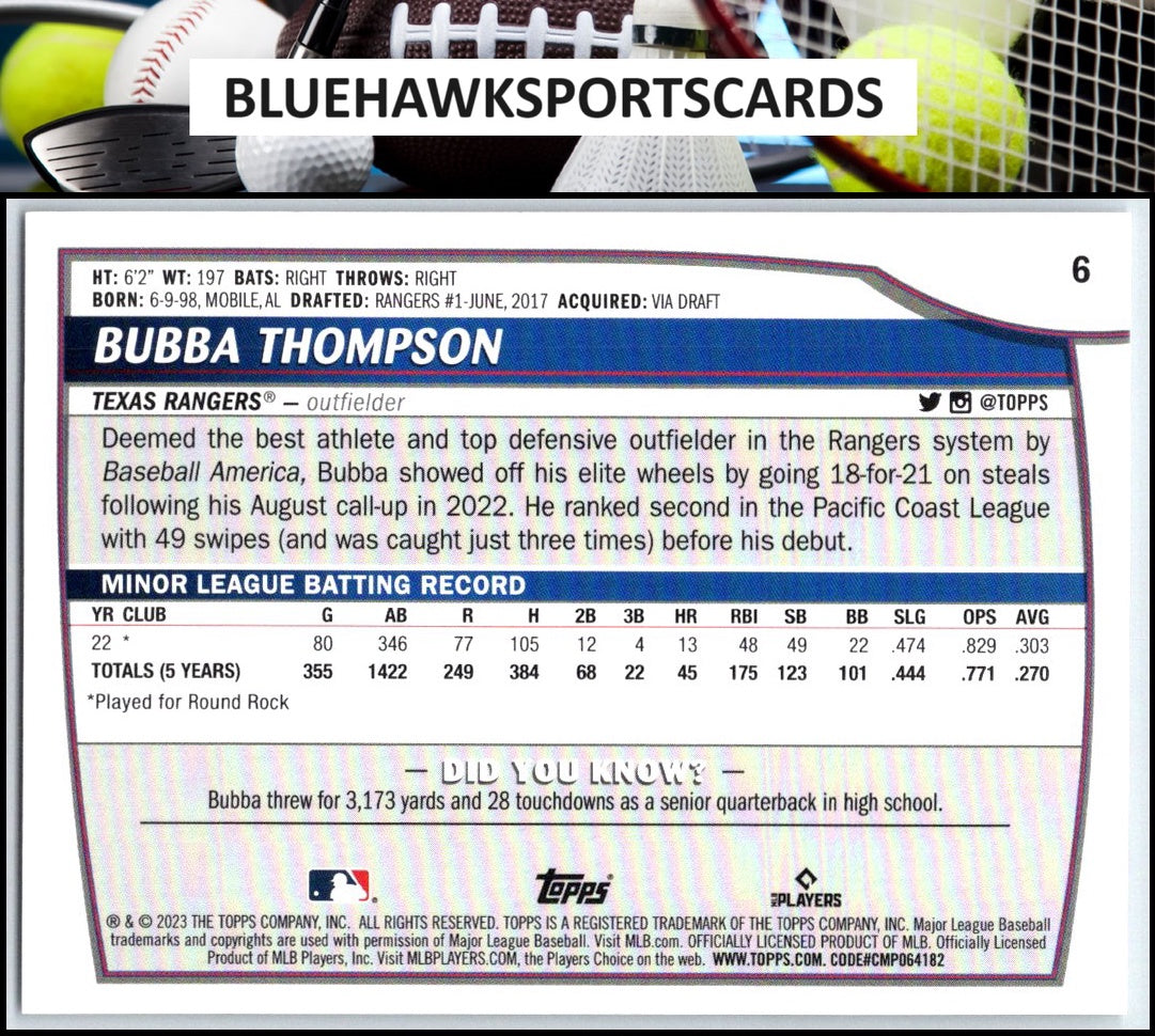 2023 Topps Big League #6 Bubba Thompson