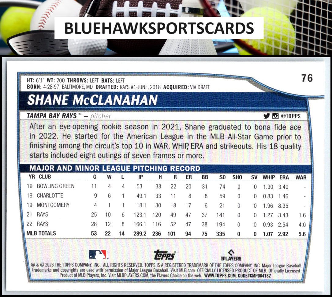 2023 Topps Big League #76 Shane McClanahan