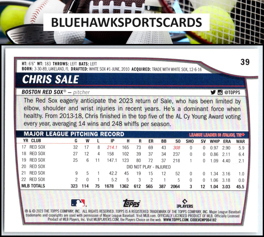 2023 Topps Big League #39 Chris Sale