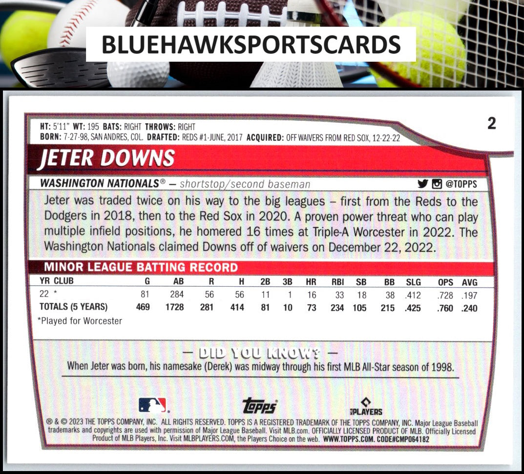2023 Topps Big League #2 Jeter Downs
