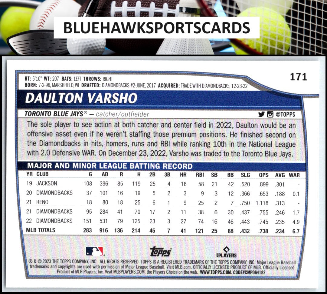 2023 Topps Big League #171 Daulton Varsho
