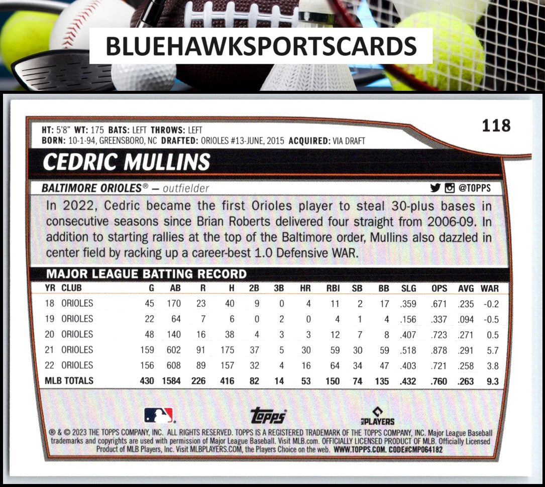 2023 Topps Big League #118 Cedric Mullins