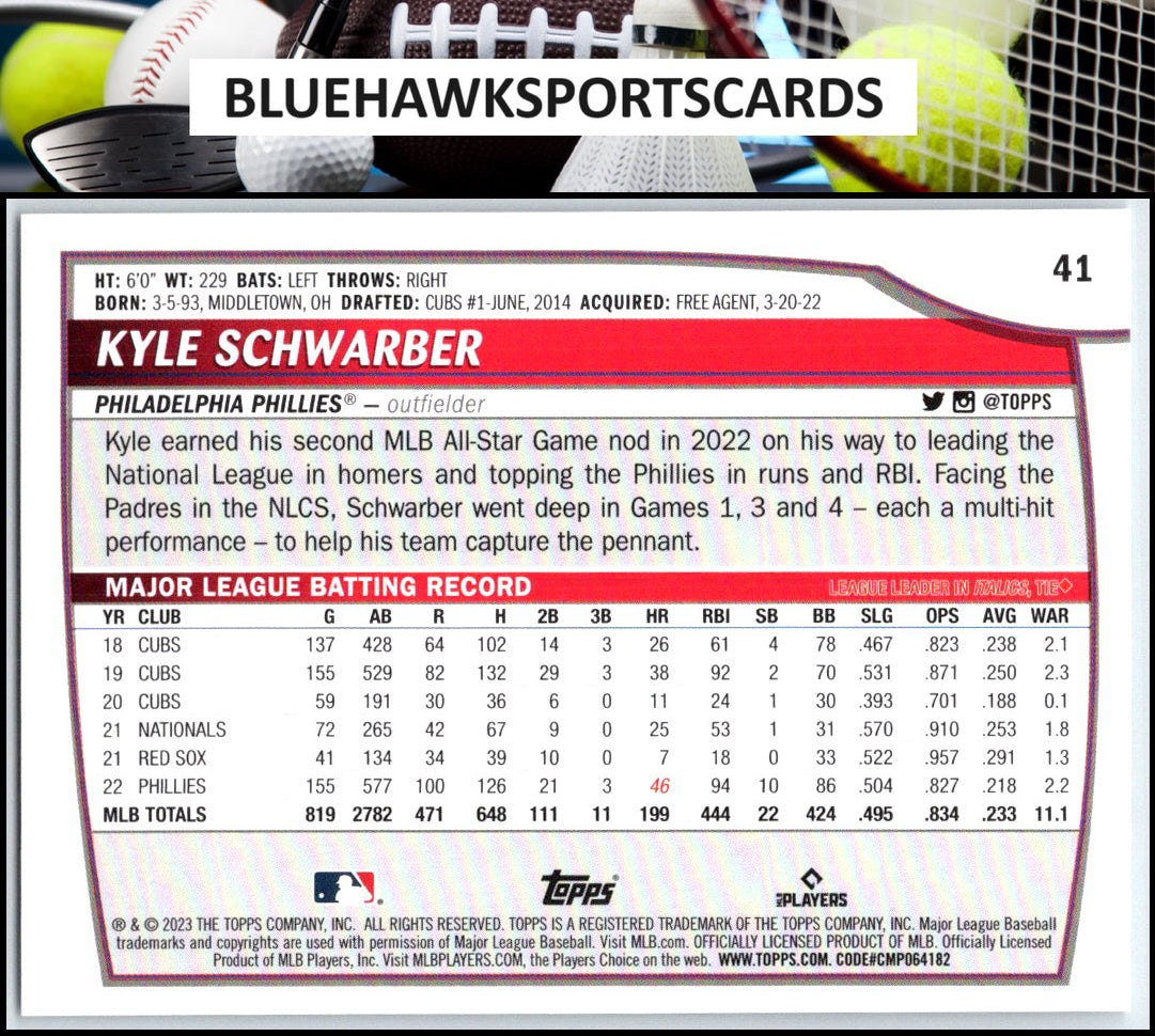 2023 Topps Big League #41 Kyle Schwarber