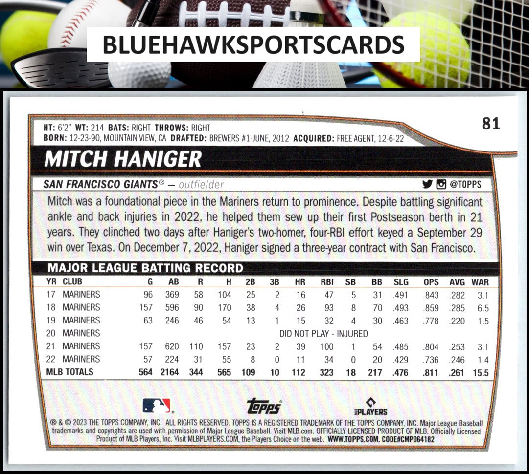 2023 Topps Big League #81 Mitch Haniger