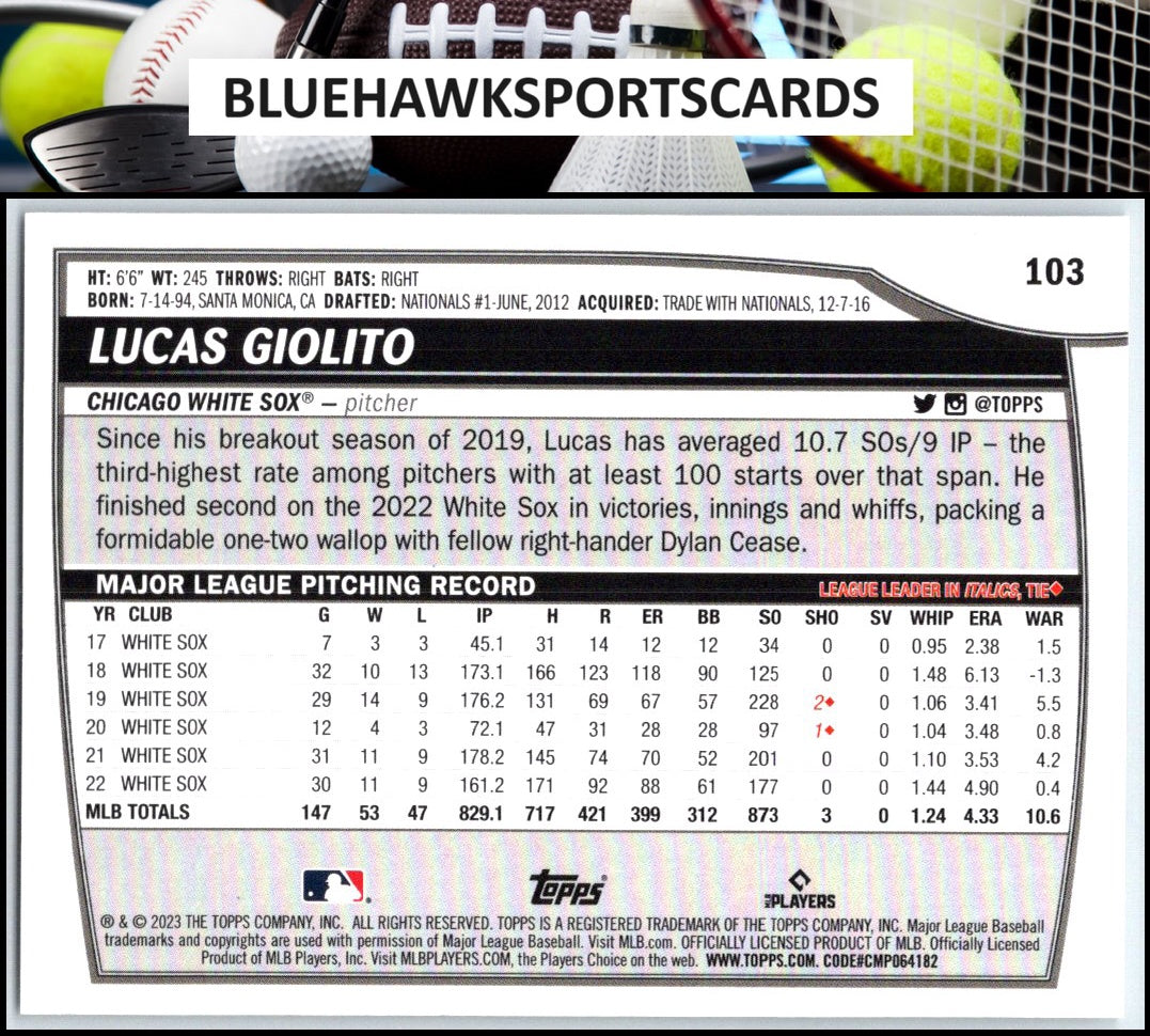 2023 Topps Big League #103 Lucas Giolito