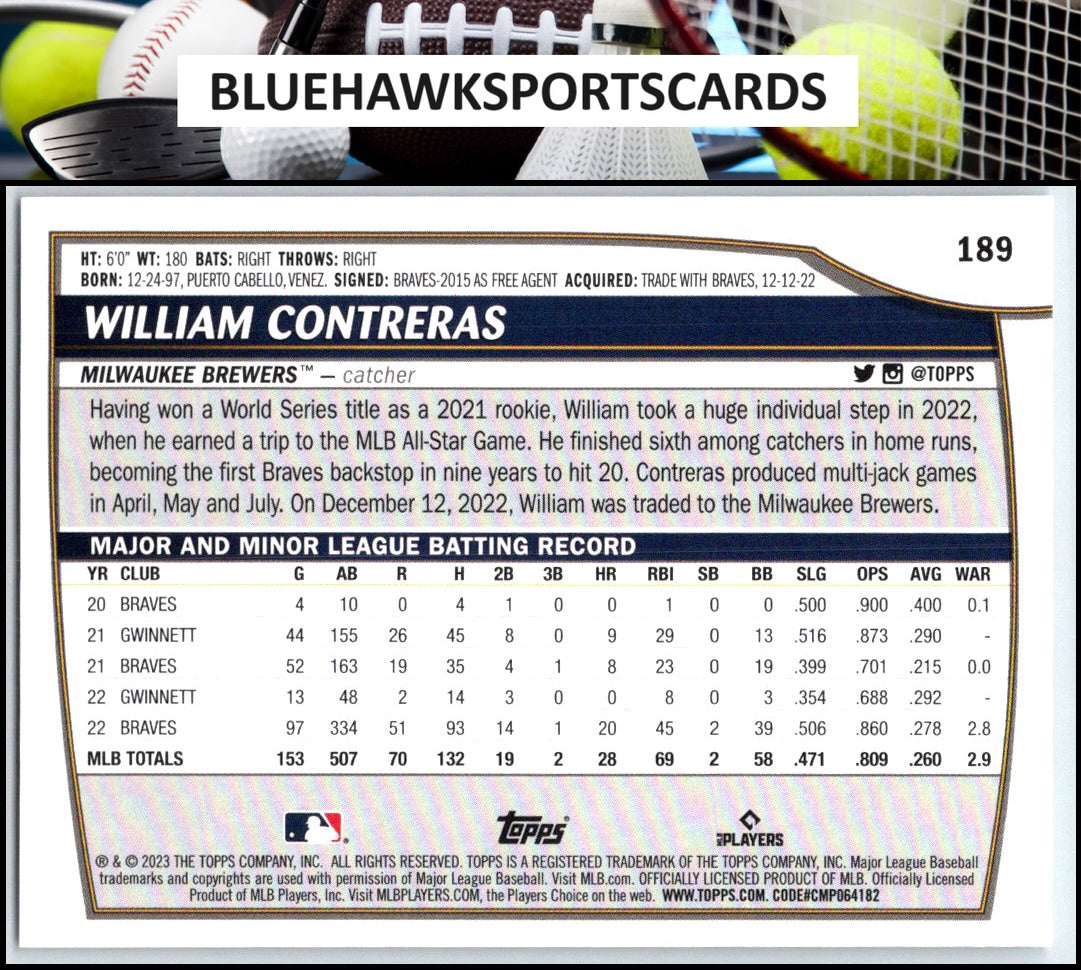 2023 Topps Big League #189 William Contreras