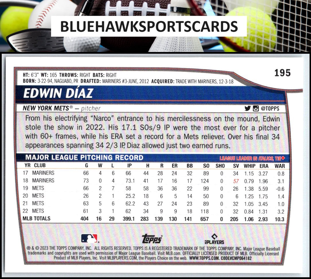 2023 Topps Big League #195 Edwin Díaz
