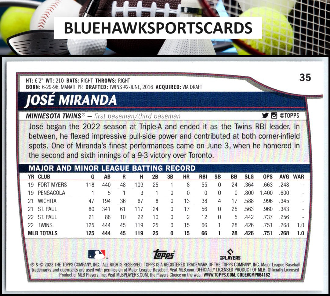 2023 Topps Big League #35 José Miranda