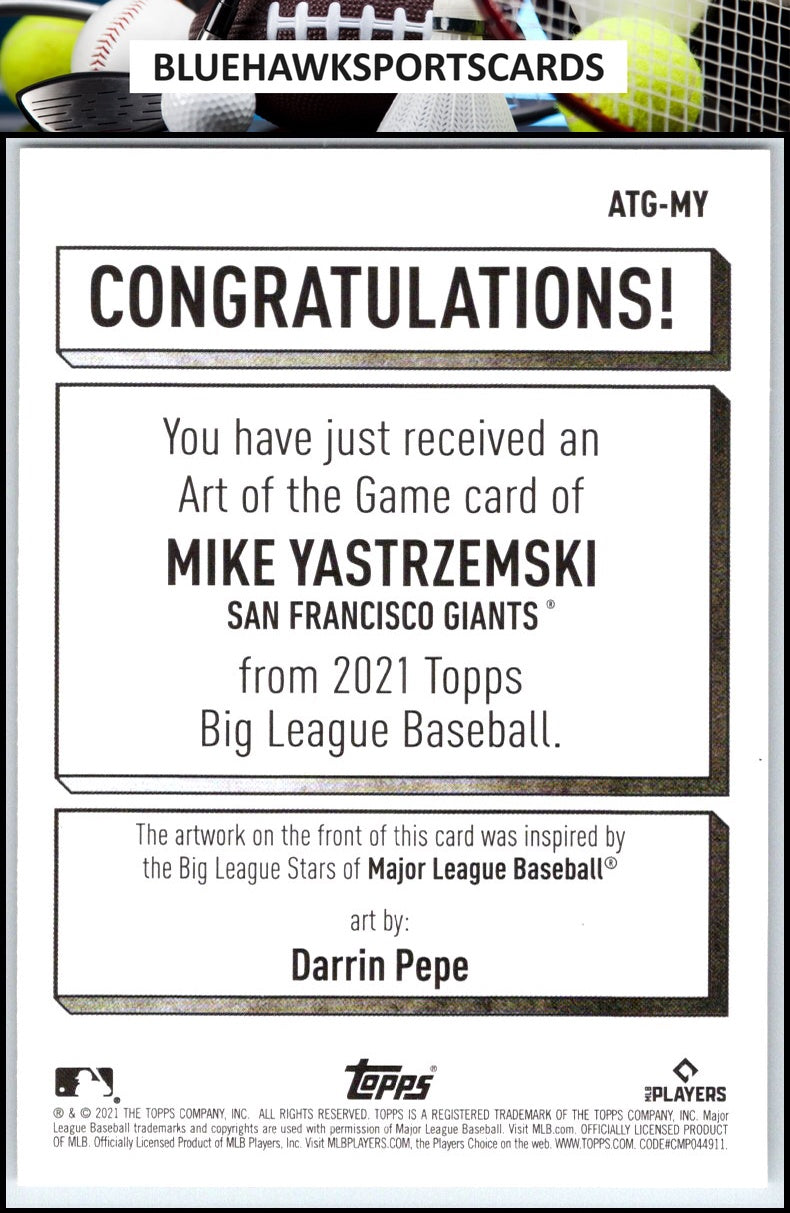 2021 Topps Big League #ATG-MY Mike Yastrzemski Art of the Game