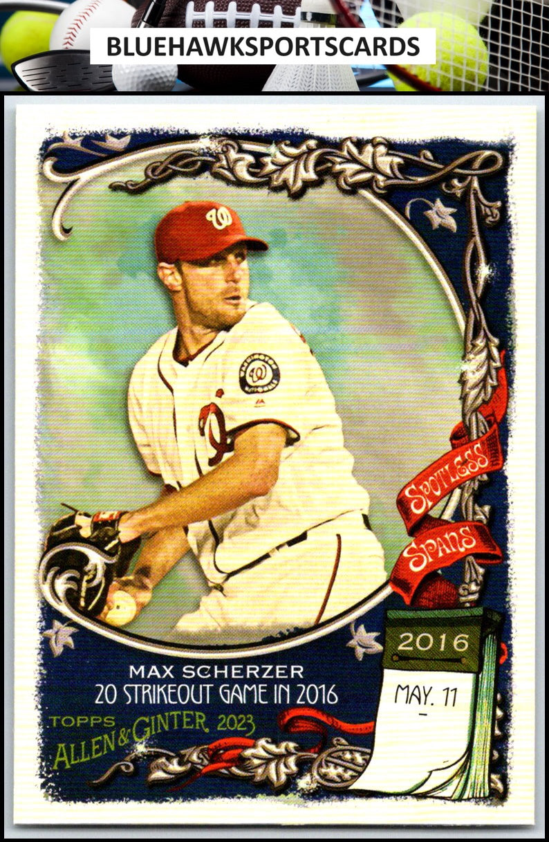 2023 Topps Allen & Ginter #SS-37 Max Scherzer Spotless Spans