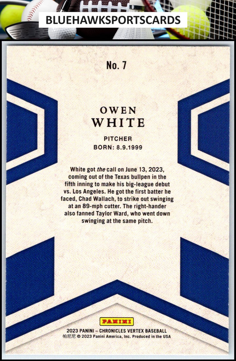 2023 Panini Chronicles #7 Owen White Vertex