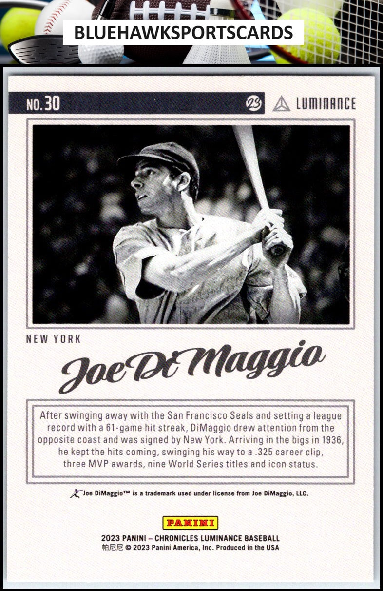 2023 Panini Chronicles #30 Joe DiMaggio Luminance