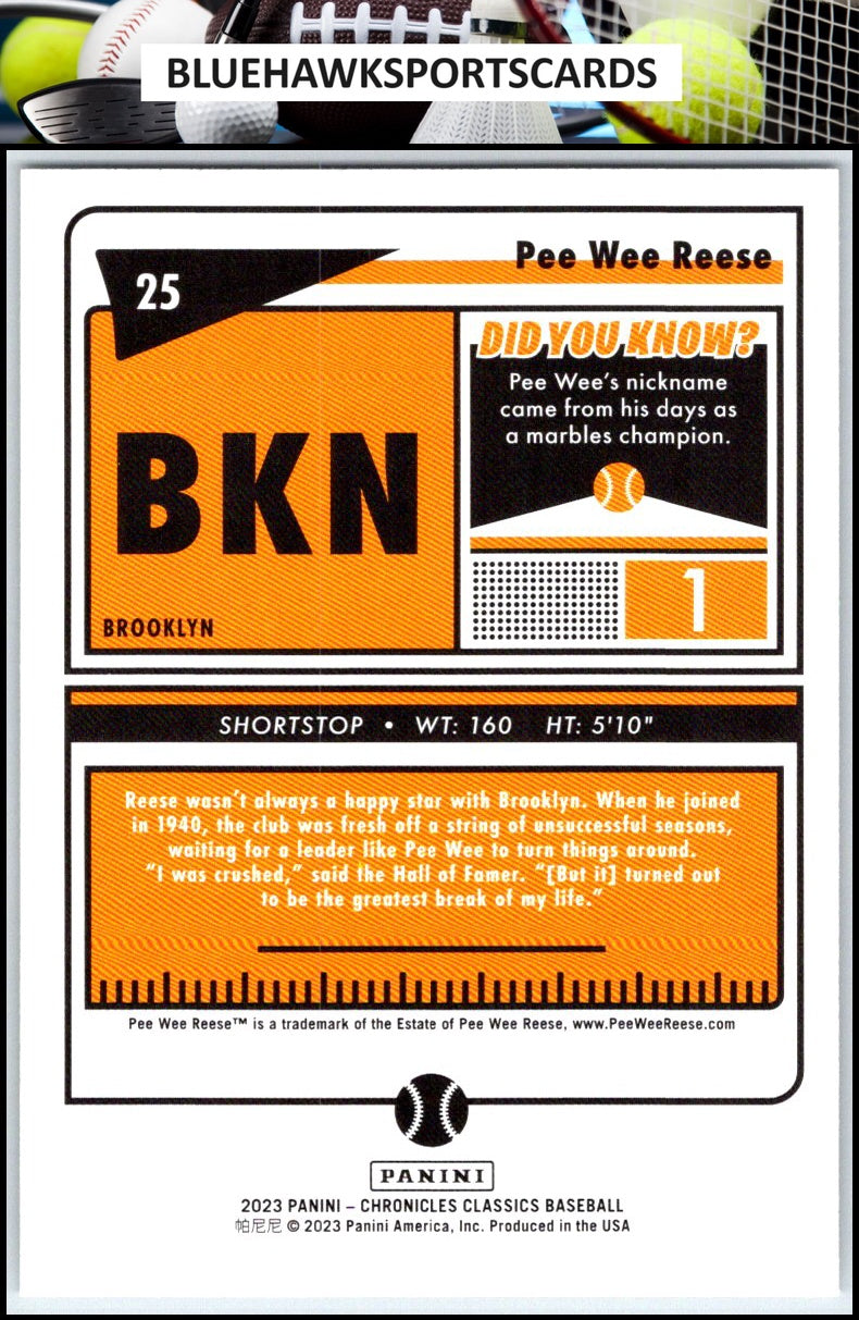 2023 Panini Chronicles #25 Pee Wee Reese Classics