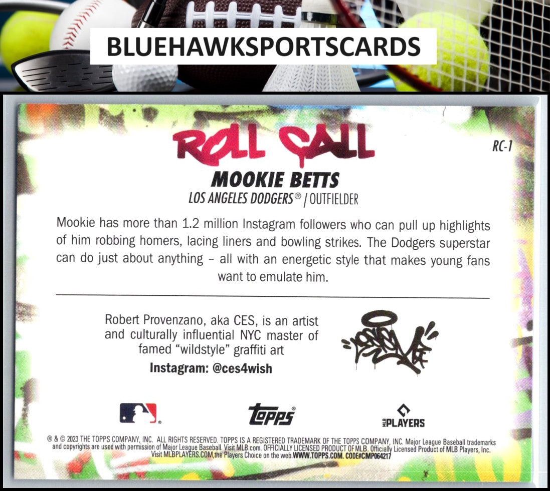 2023 Topps Big League #RC-1 Mookie Betts Roll Call Wildstyle Edition