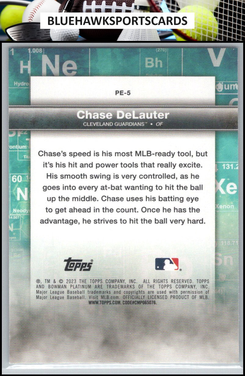 2023 Bowman Platinum #PE-5 Chase DeLauter Precious Elements