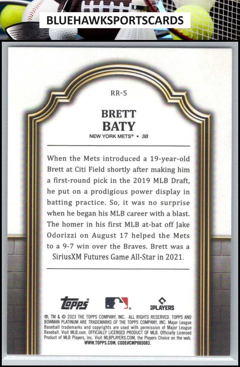 2023 Bowman Platinum #RR-5 Brett Baty Renowned Rookies