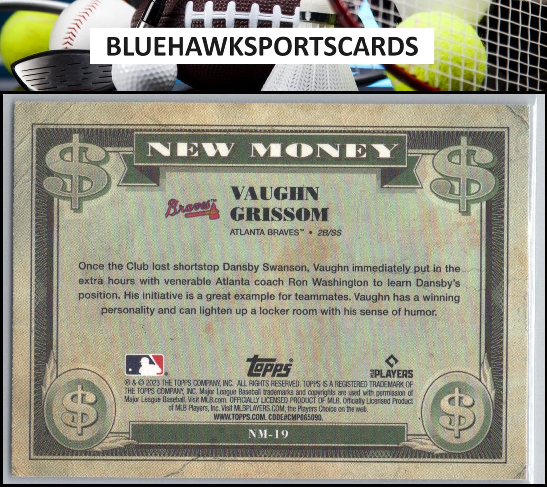 2023 Bowman Platinum #NM-19 Vaughn Grissom New Money