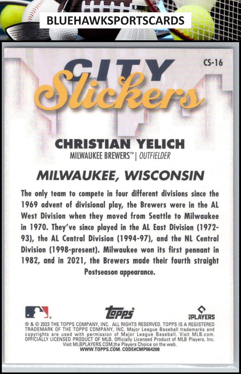 2023 Topps Big League #CS-16 Christian Yelich City Slickers