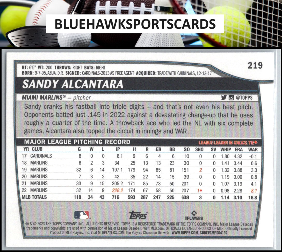 2023 Topps Big League #219 Sandy Alcantara