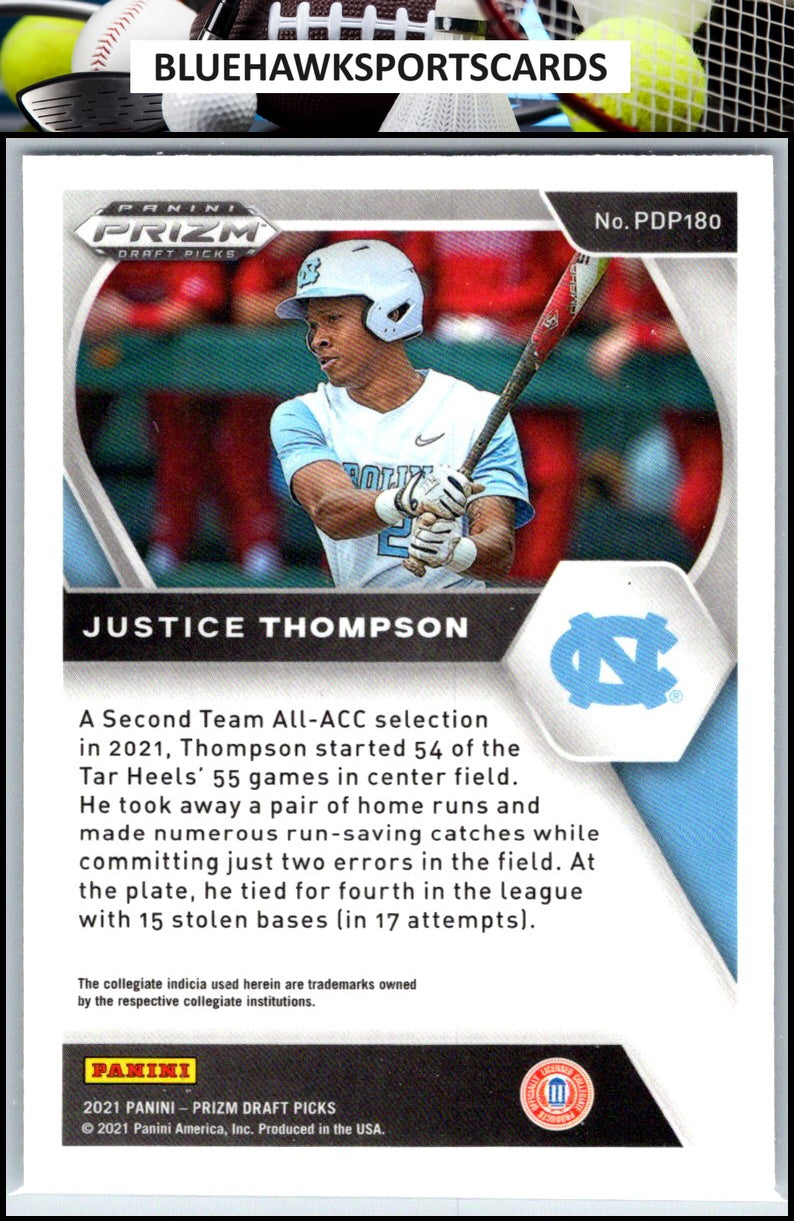 2021 Panini Prizm Draft Picks #PDP180 Justice Thompson