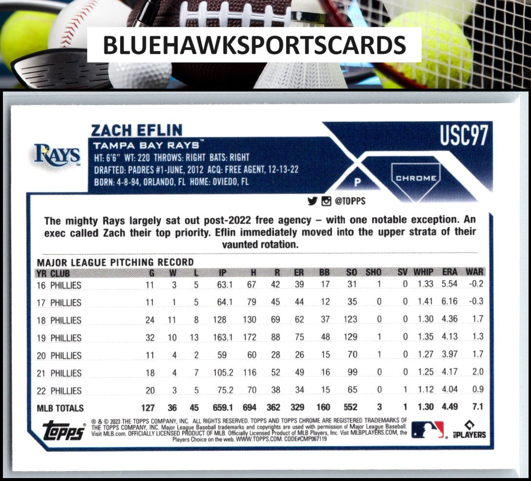 2023 Topps Chrome Update #USC97 Zach Eflin
