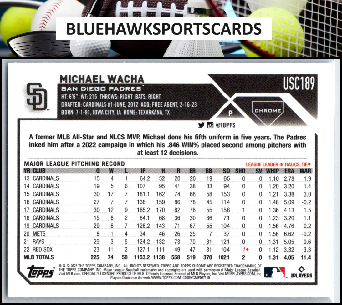 2023 Topps Chrome Update #USC189 Michael Wacha