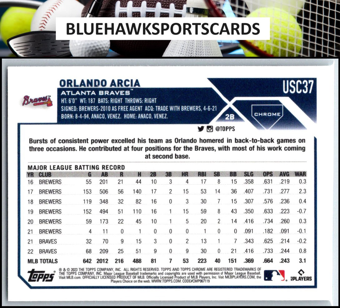 2023 Topps Chrome Update #USC37 Orlando Arcia