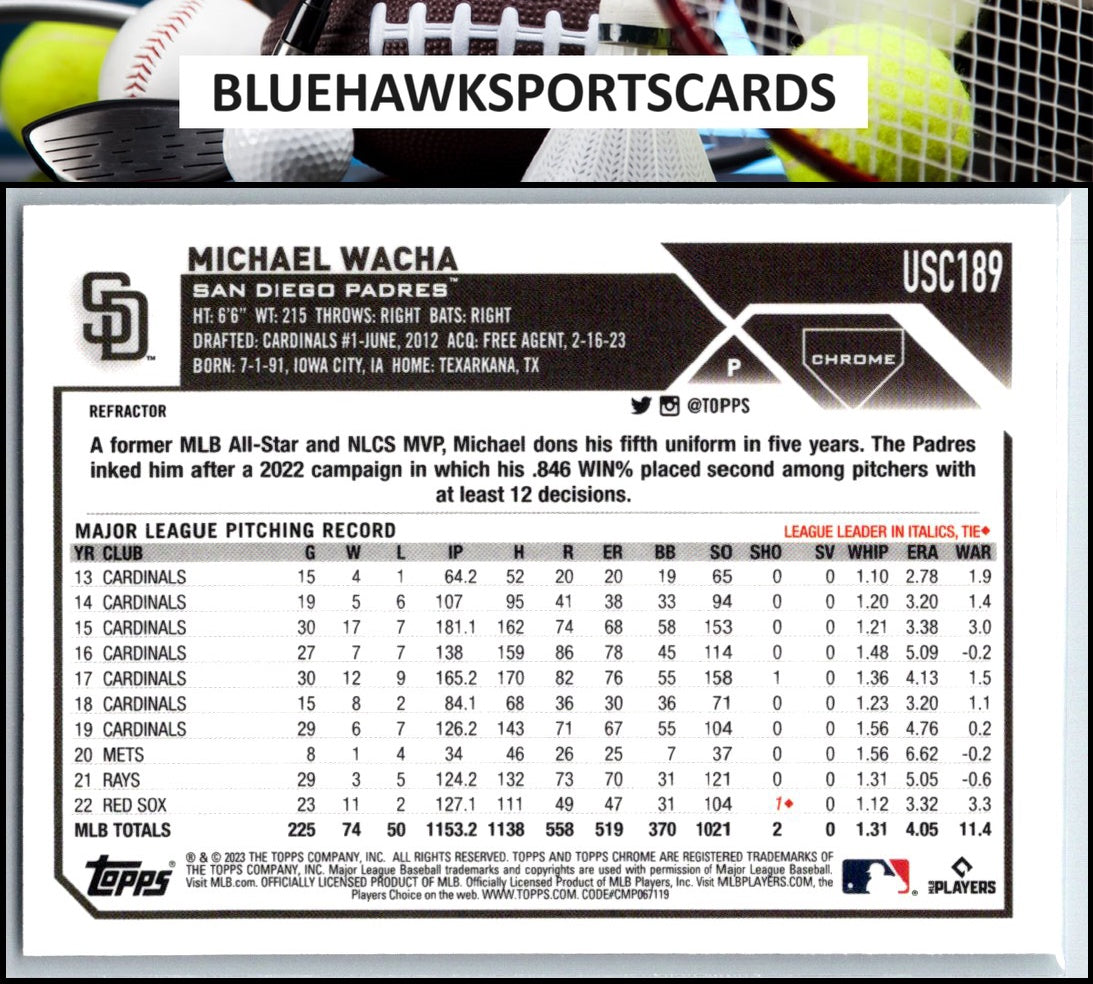 2023 Topps Chrome Update #USC189 Michael Wacha Refractor