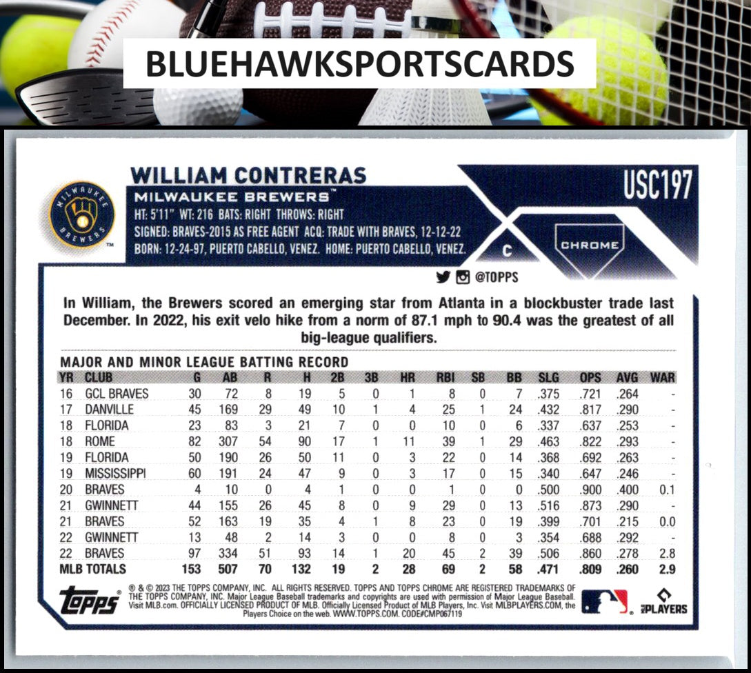 2023 Topps Chrome Update #USC197 William Contreras