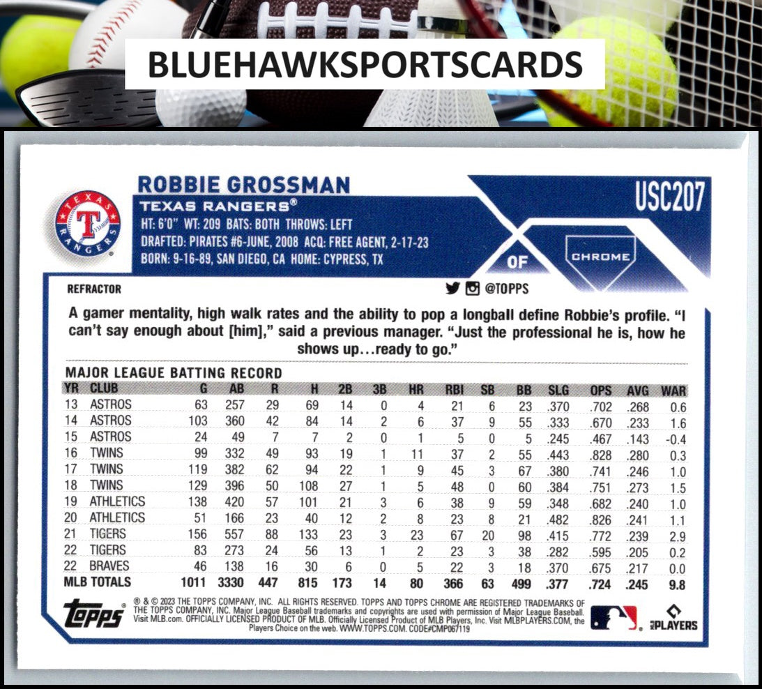 2023 Topps Chrome Update #USC207 Robbie Grossman Refractor