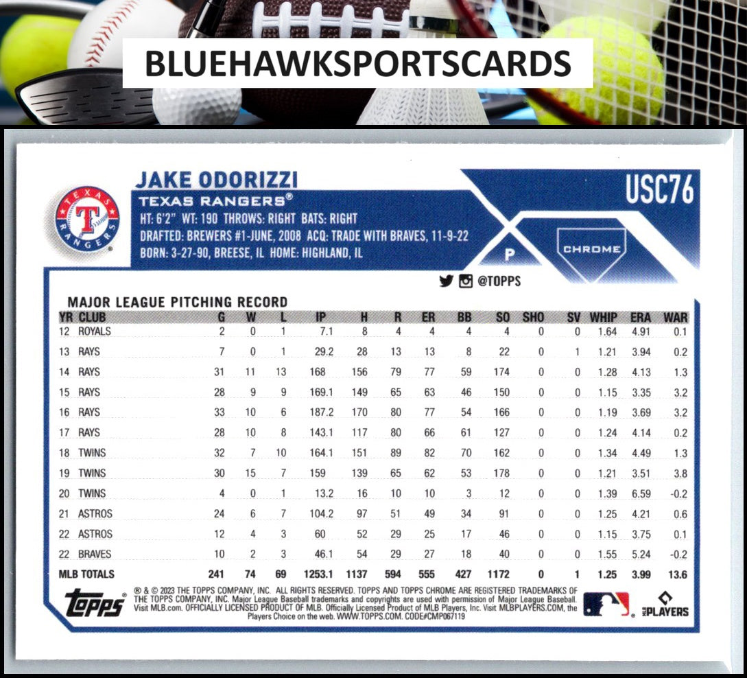 2023 Topps Chrome Update #USC76 Jake Odorizzi