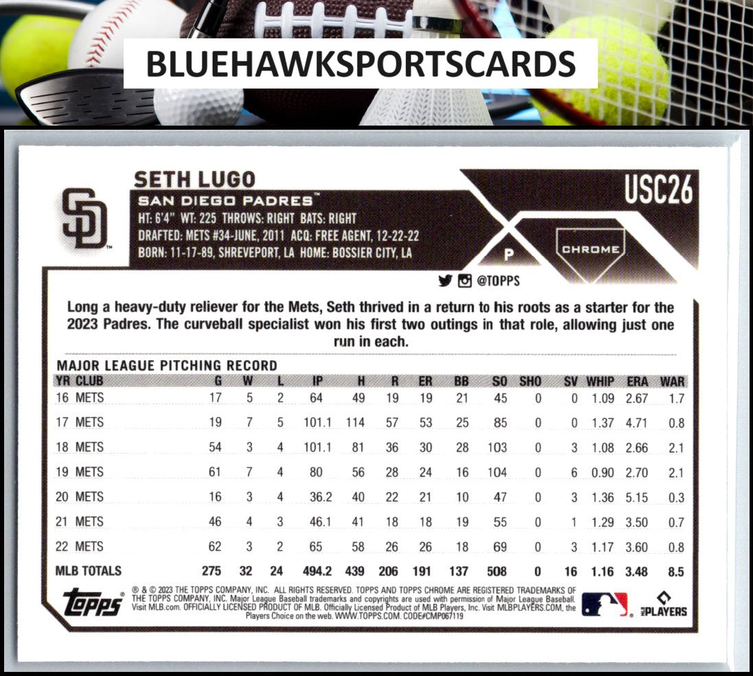 2023 Topps Chrome Update #USC26 Seth Lugo