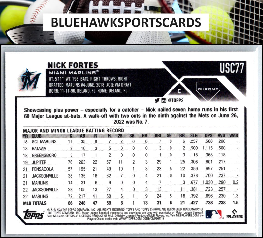2023 Topps Chrome Update #USC77 Nick Fortes