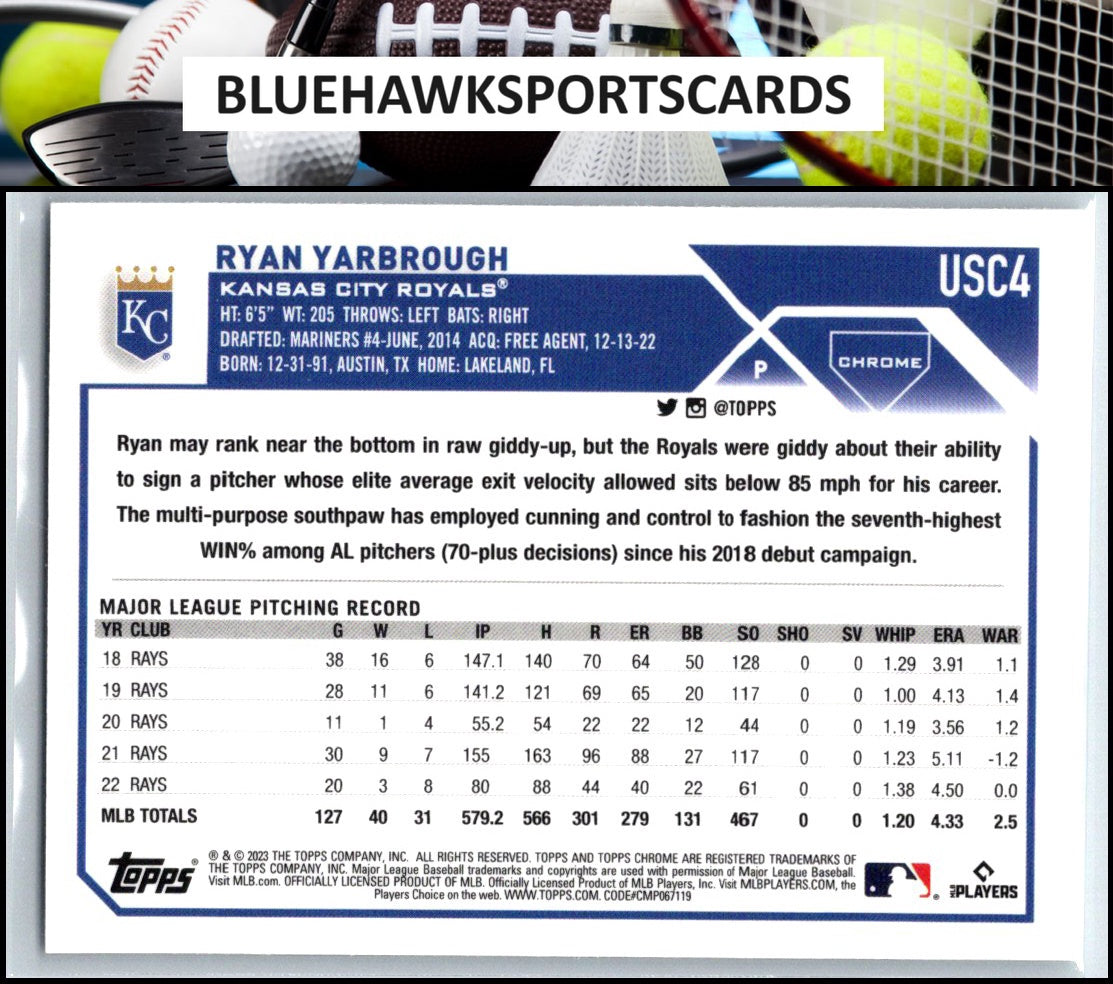 2023 Topps Chrome Update #USC4 Ryan Yarbrough